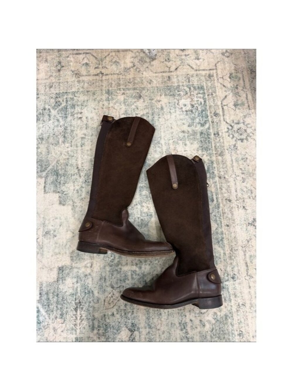 PENELOPE CHILVERS WOMEN Brown Suede & Leather Tall Riding Boots EU 40 US 9